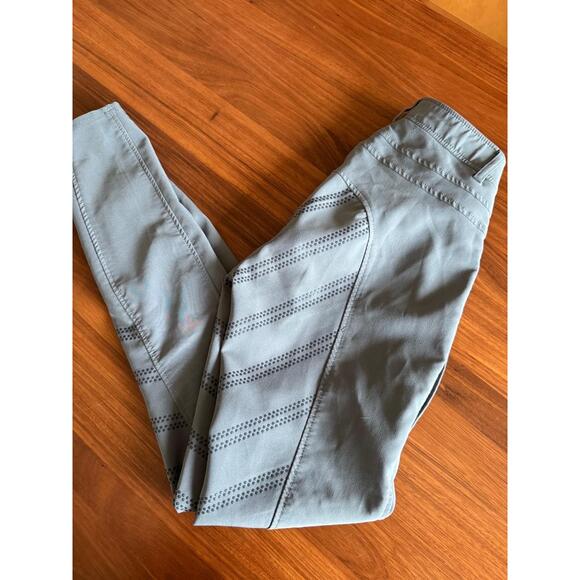 Horze Riding Breeches Womens Size 24 Grey-Green Silicone Knee Grip Equestrian Sp - Picture 1 of 4